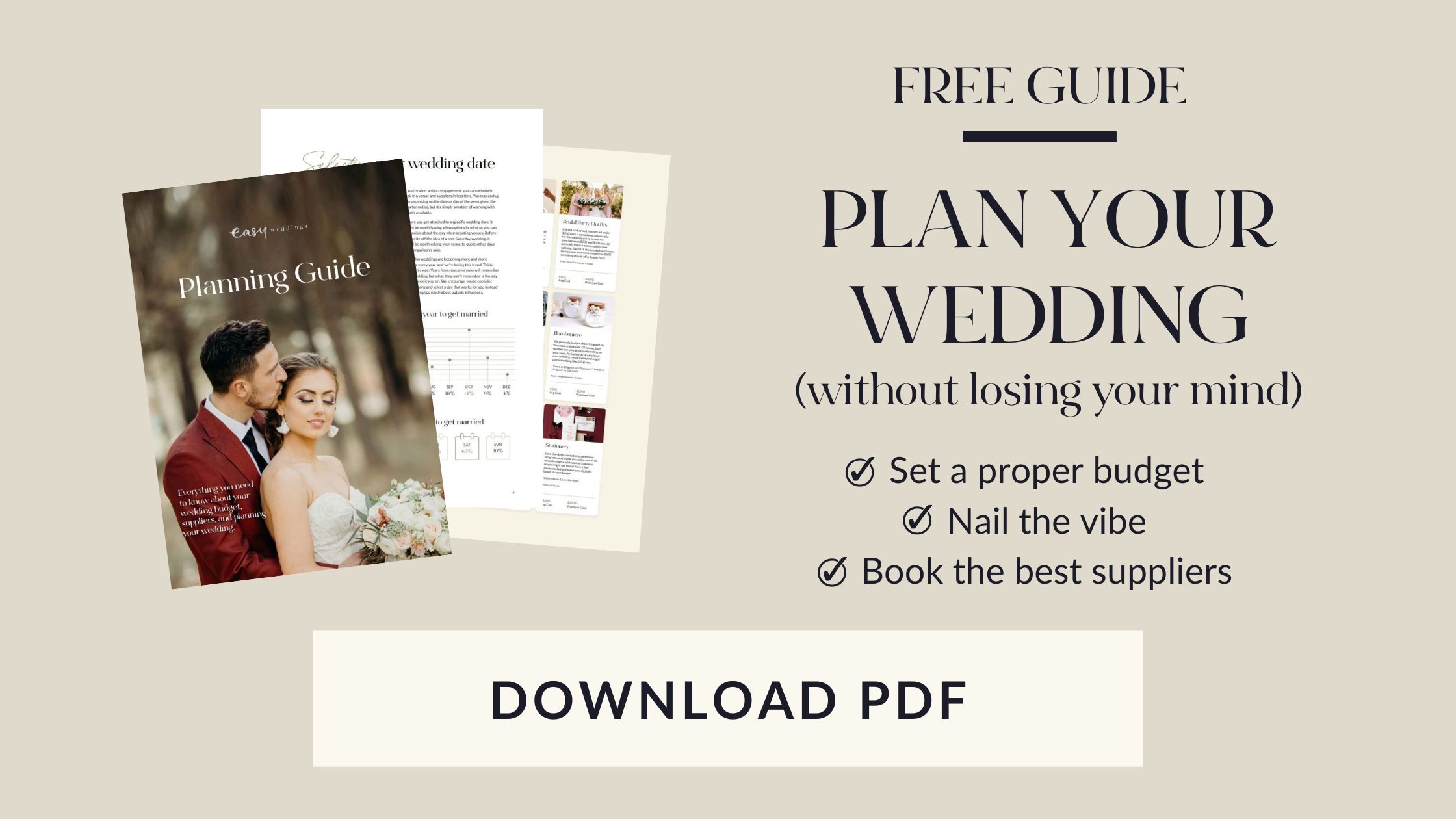 Easy Weddings planning guide PDF free download printable guide for couples