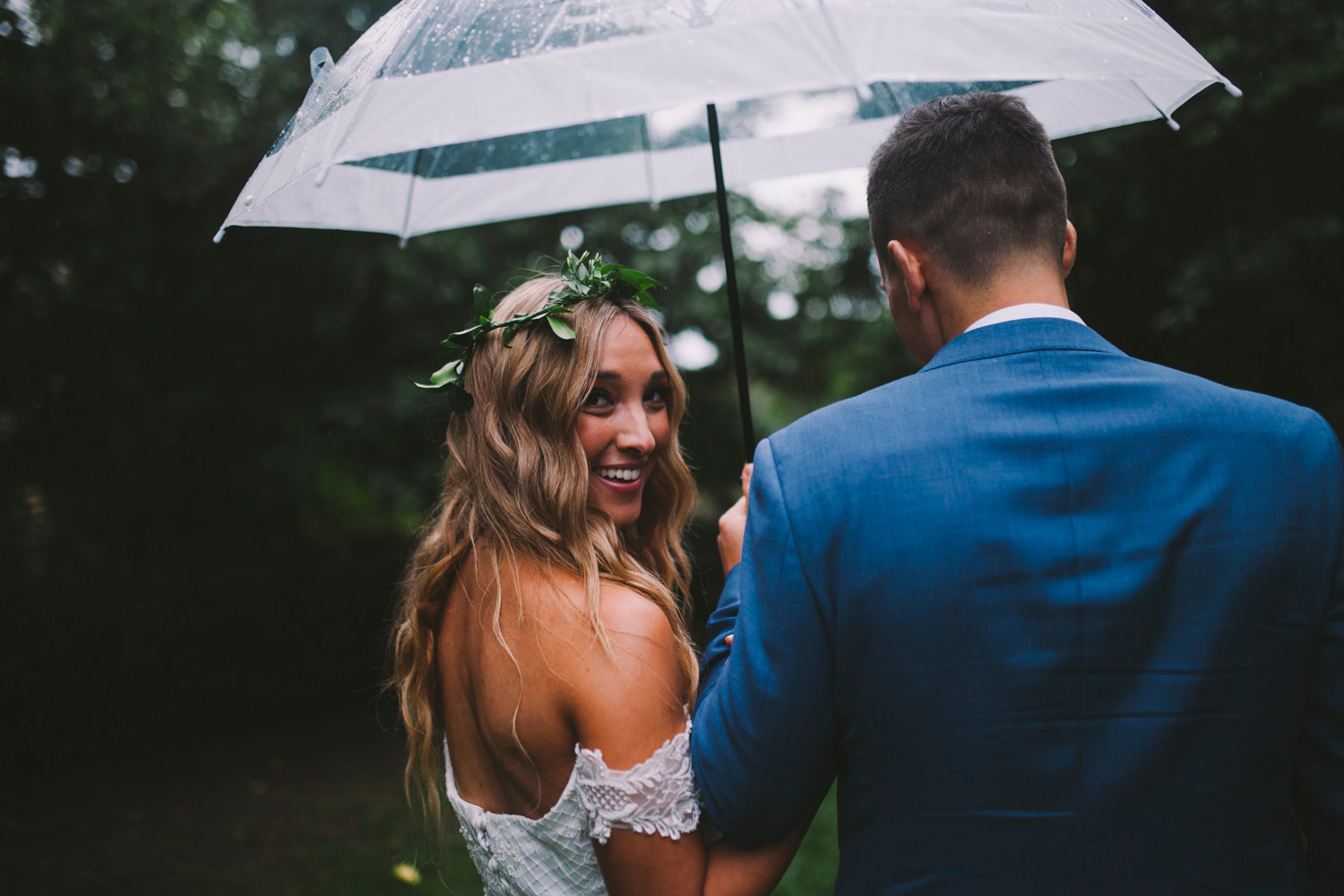 rainy wedding day