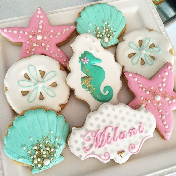 Great ideas for a stunning summer wedding celebration Mermaid cookies