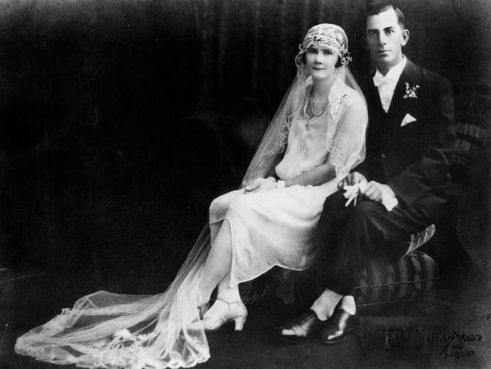 Wedding of Nancy and Clarrie Wieting, Brisbane, ca. 1925