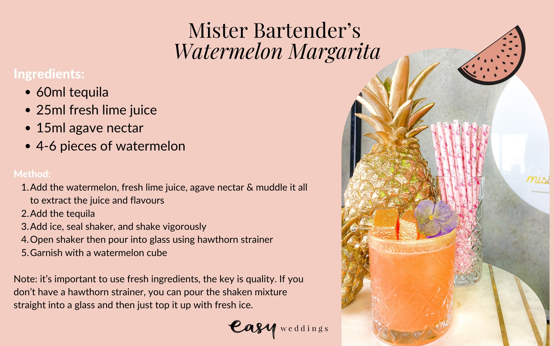 Watermelon Margarita Recipe Cocktail Ideas Weddings