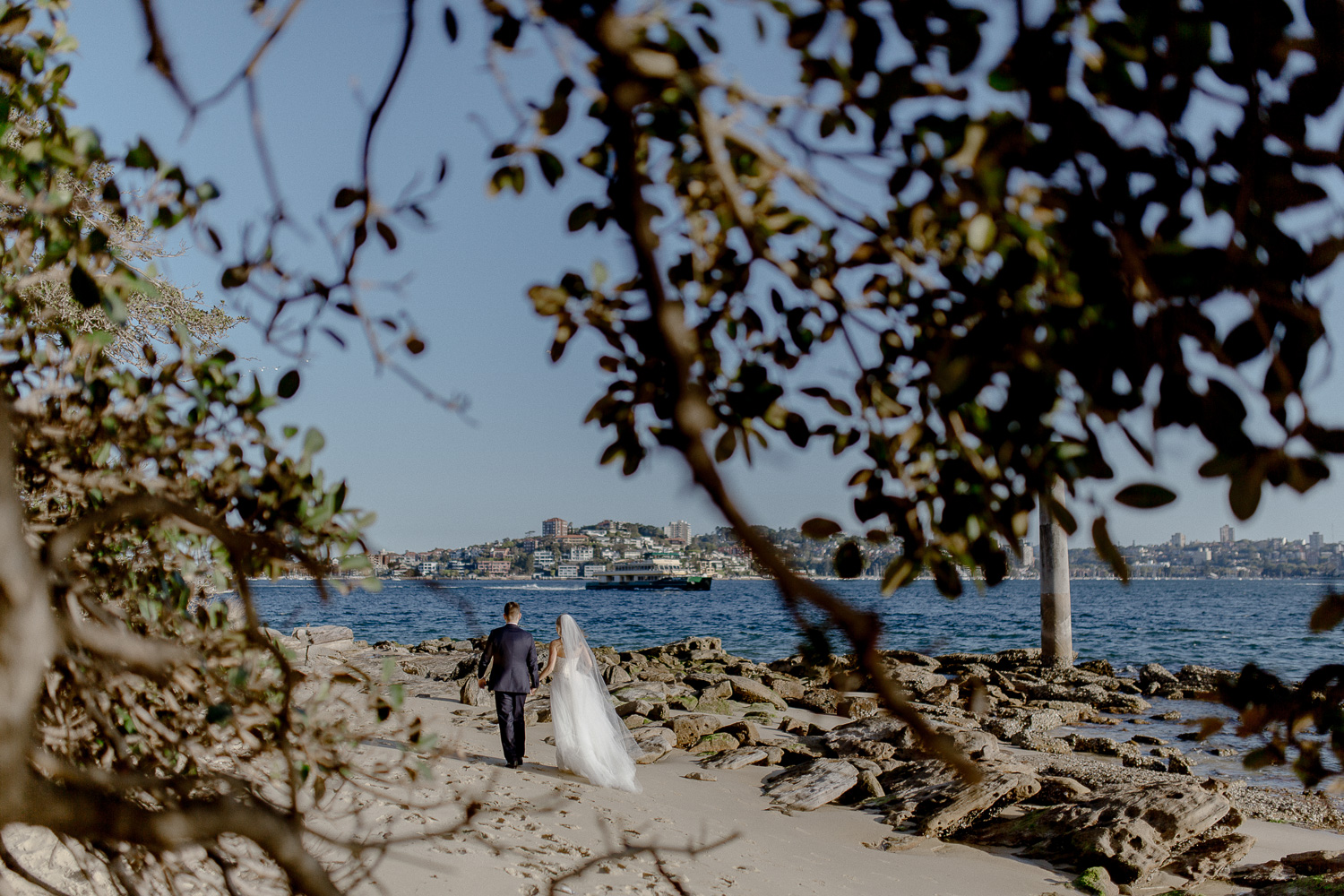 Zest boathouse at the spit wedding, dress by Lisa Gowing