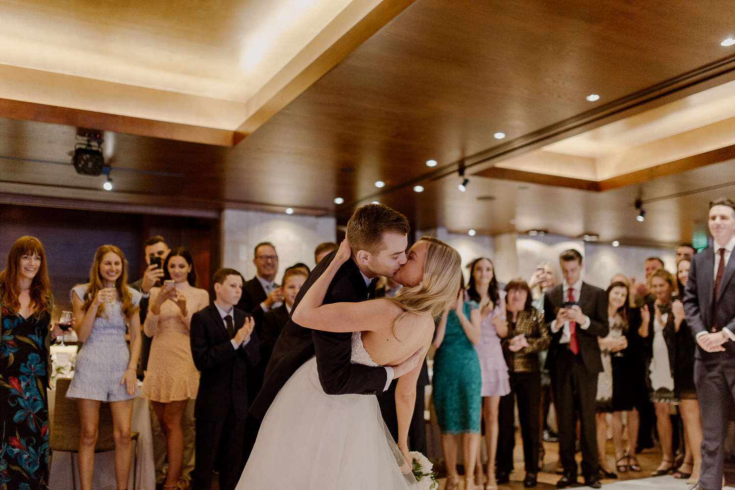 Zest boathouse at the spit wedding, dress by Lisa Gowing