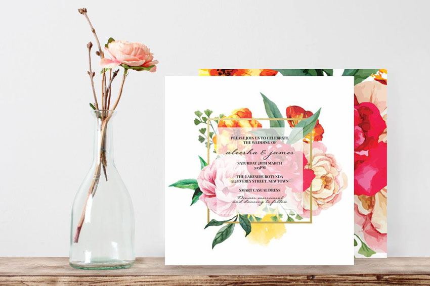 6 wedding invitations for a Spring wedding spring wedding invitation