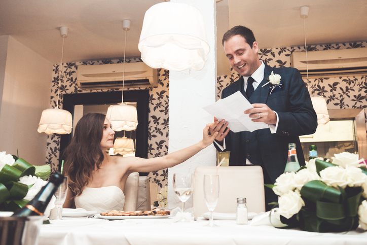 Happy bride and groom