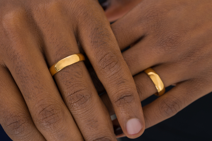 Hands Wearing Golden Rings