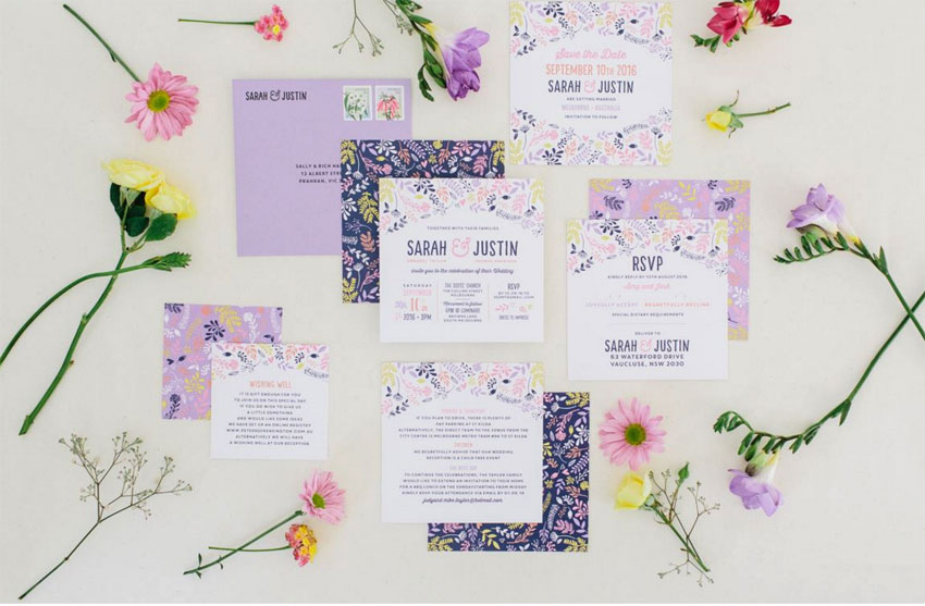 6 wedding invitations for a Spring wedding spring wedding invitation