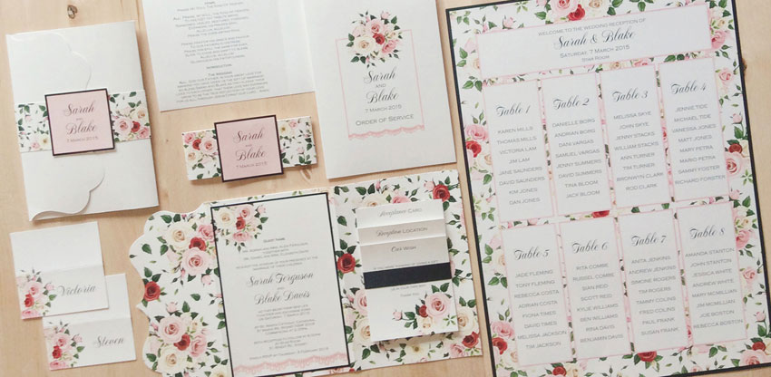 6 wedding invitations for a Spring wedding wedding invitation suite for spring