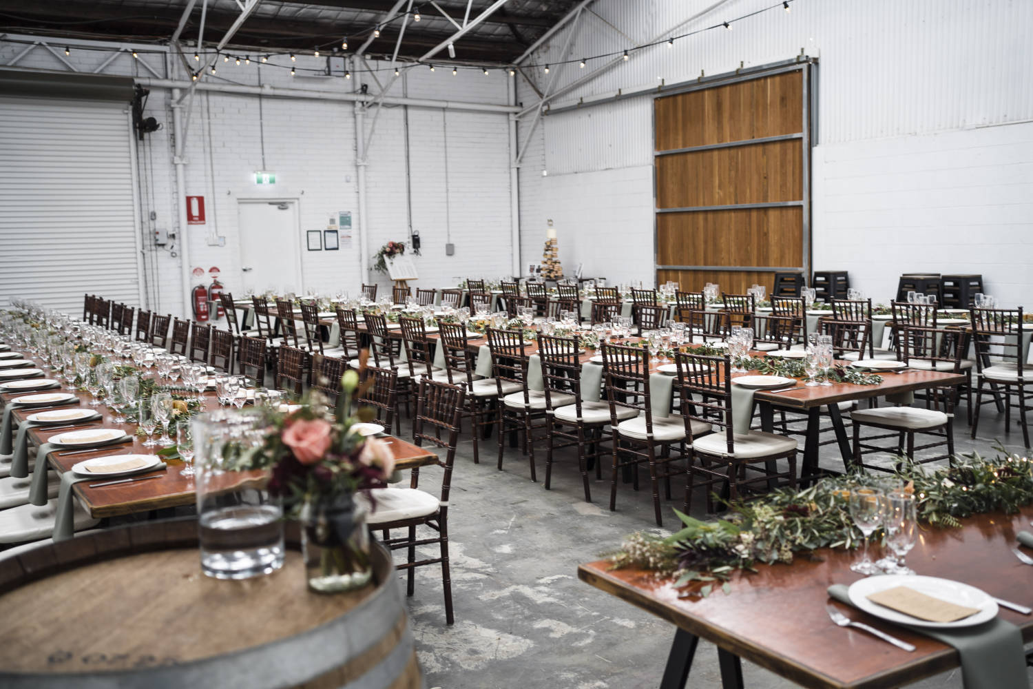 Rustic warehouse wedding at Assembly Yard Fremantle, Perth. Photos by Paul Winzar. Eloise & Liam.