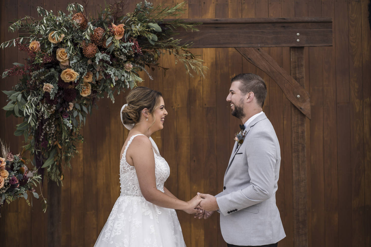 Rustic warehouse wedding at Assembly Yard Fremantle, Perth. Photos by Paul Winzar. Eloise & Liam.