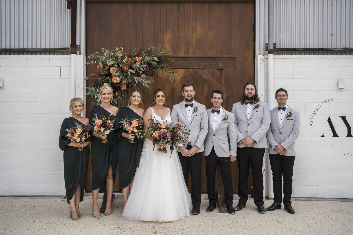 Rustic warehouse wedding at Assembly Yard Fremantle, Perth. Photos by Paul Winzar. Eloise & Liam.