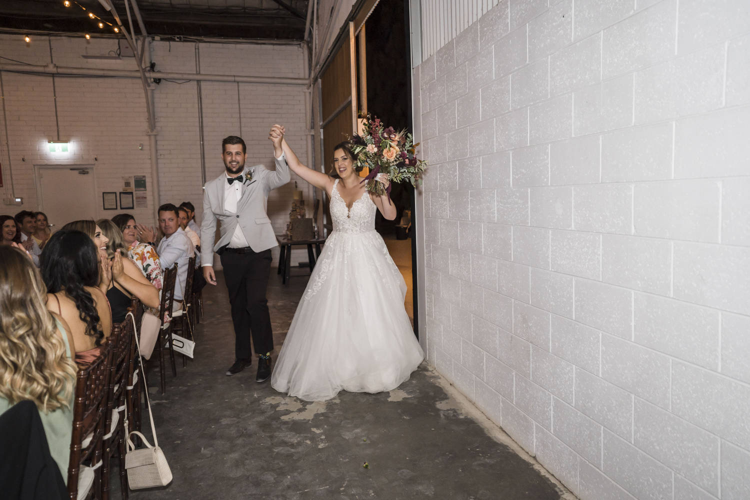 Rustic warehouse wedding at Assembly Yard Fremantle, Perth. Photos by Paul Winzar. Eloise & Liam.