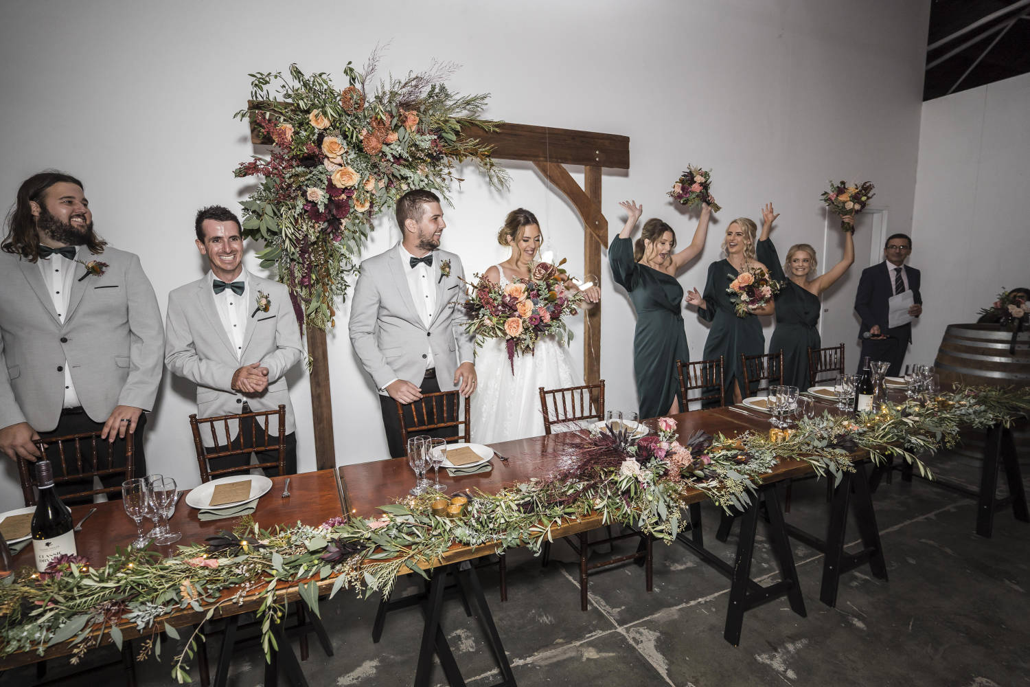 Rustic warehouse wedding at Assembly Yard Fremantle, Perth. Photos by Paul Winzar. Eloise & Liam.