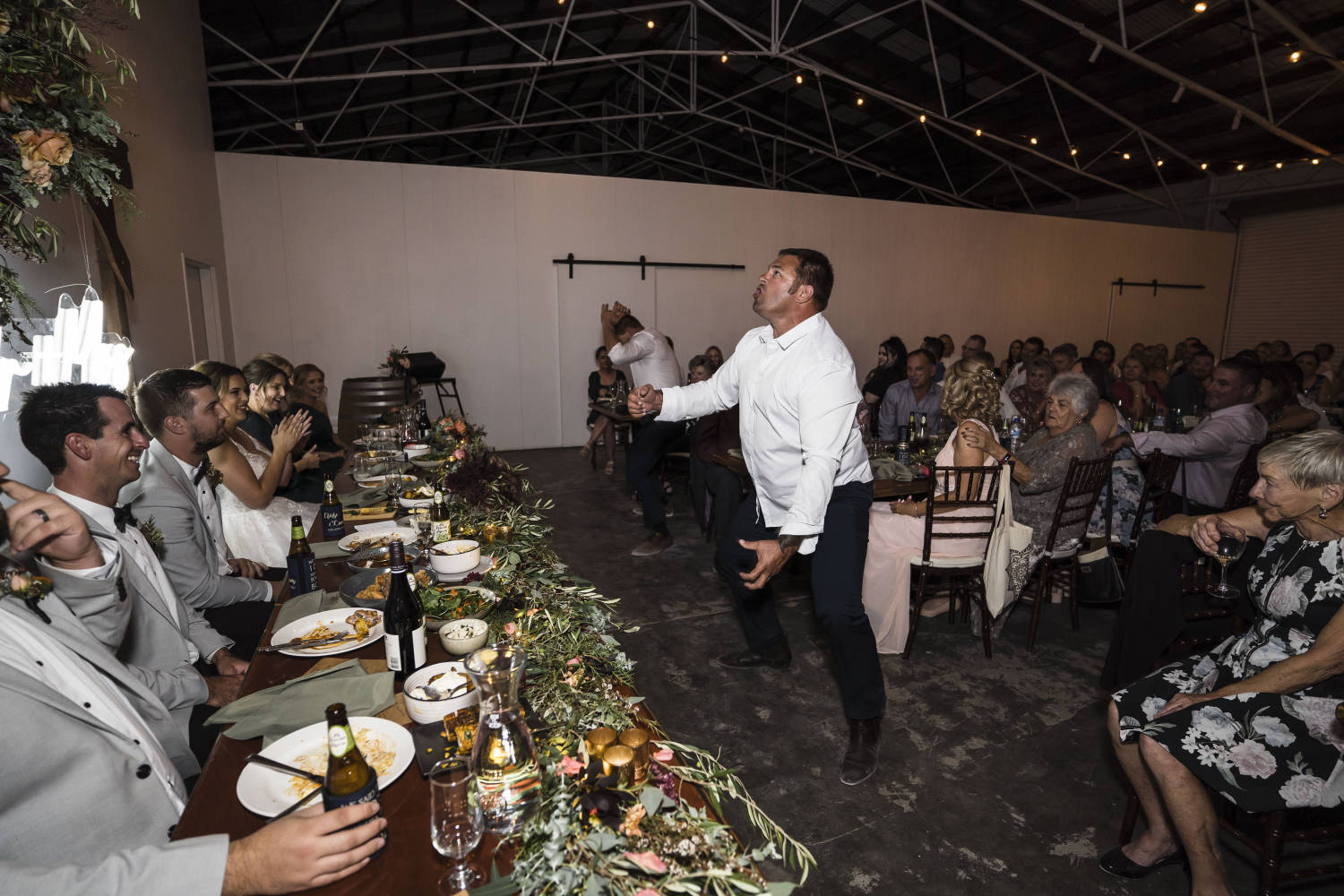 Rustic warehouse wedding at Assembly Yard Fremantle, Perth. Photos by Paul Winzar. Eloise & Liam.