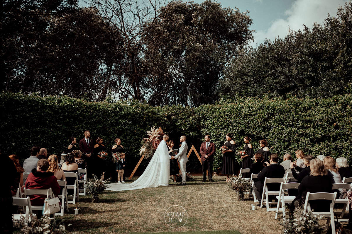 Elegant garden wedding for Brenton and Clayton at Burnham Grove Estate, Camden. Photos by Fortunate Fellow Photography.