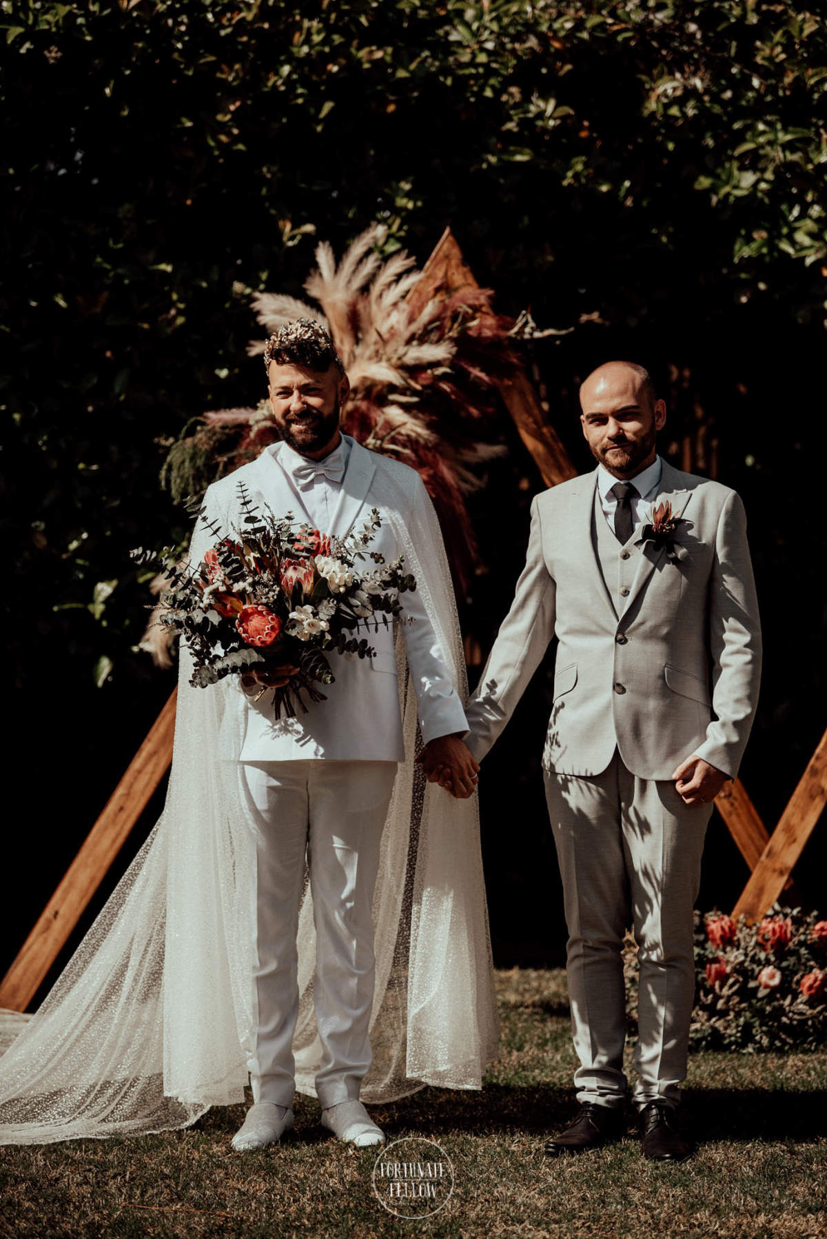 Elegant garden wedding for Brenton and Clayton at Burnham Grove Estate, Camden. Photos by Fortunate Fellow Photography.