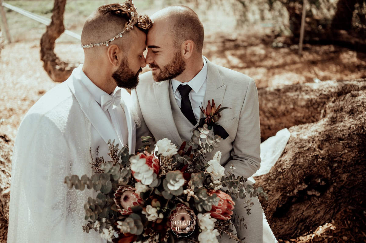 Elegant garden wedding for Brenton and Clayton at Burnham Grove Estate, Camden. Photos by Fortunate Fellow Photography.