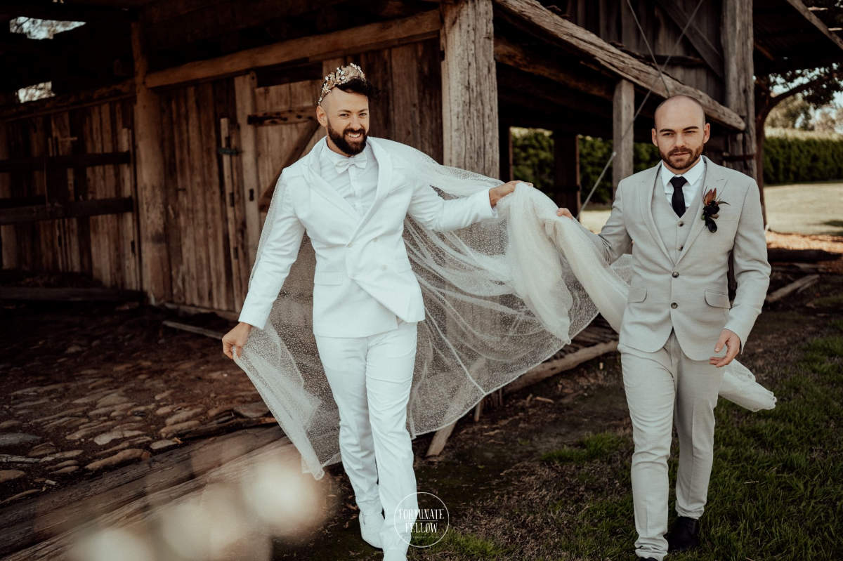 Elegant garden wedding for Brenton and Clayton at Burnham Grove Estate, Camden. Photos by Fortunate Fellow Photography.