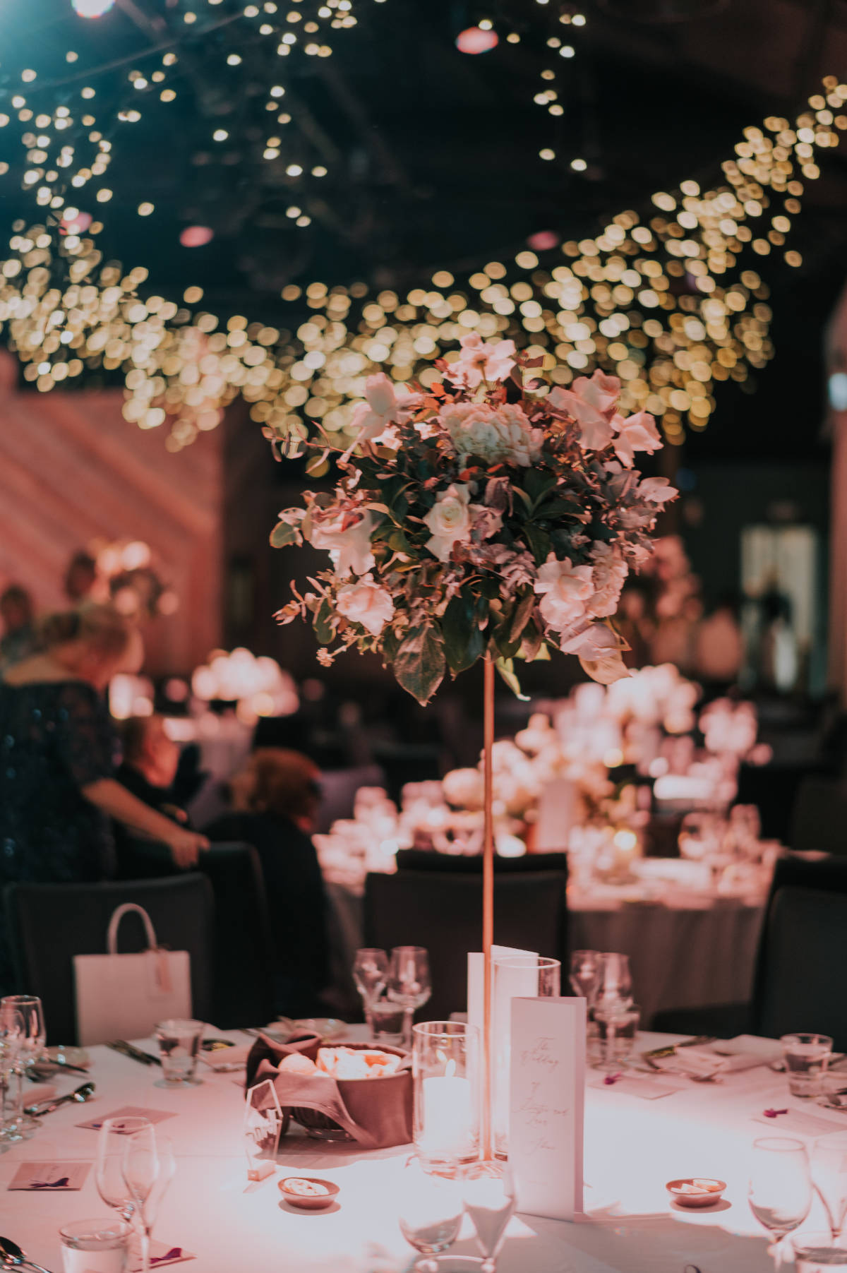 Romantic, elegant, classic style for Lana and Peter at their Cargo Hall wedding by Showtime Event Group at South Wharf, Melbourne.