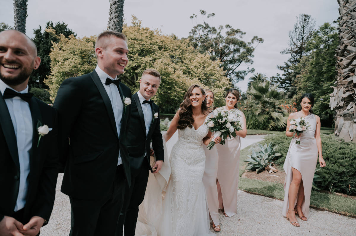 Romantic, elegant, classic style for Lana and Peter at their Cargo Hall wedding by Showtime Event Group at South Wharf, Melbourne.