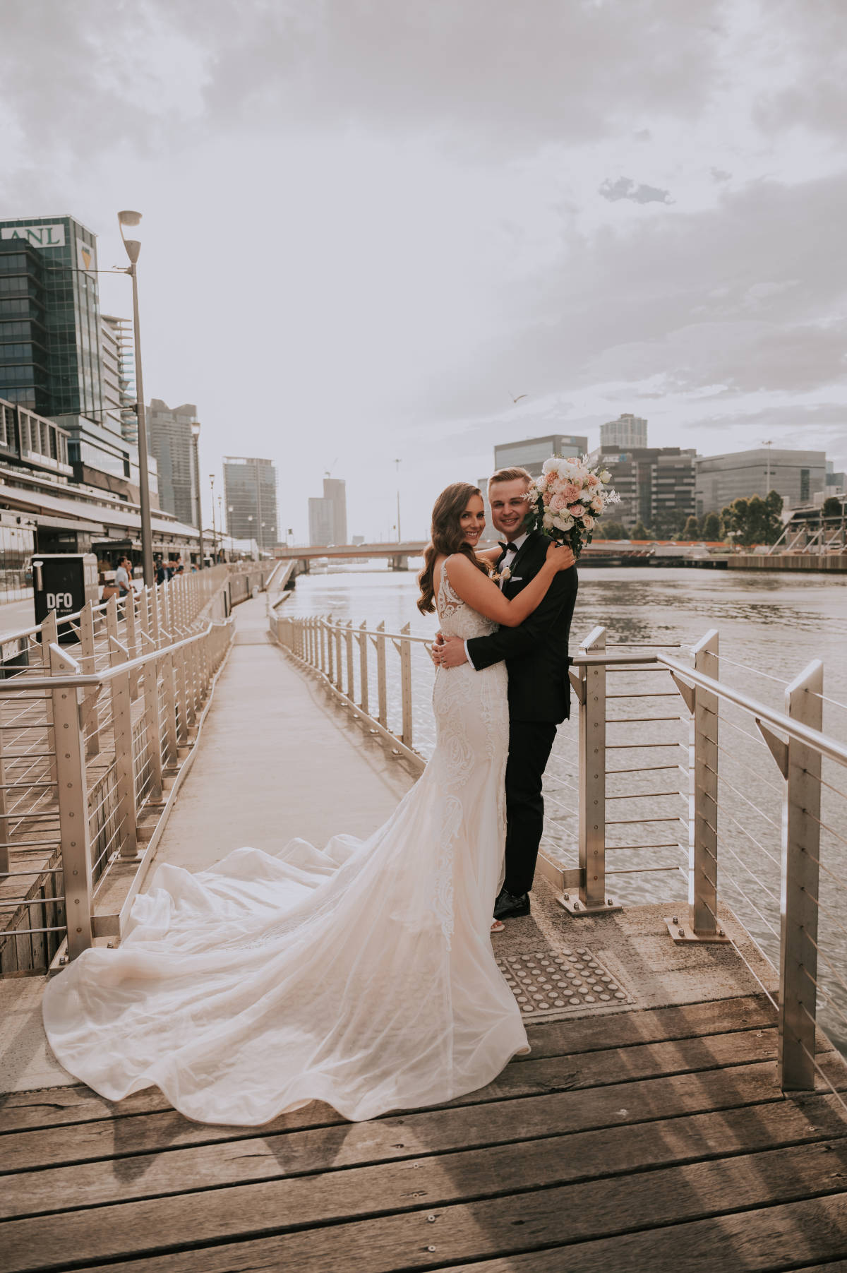 Romantic, elegant, classic style for Lana and Peter at their Cargo Hall wedding by Showtime Event Group at South Wharf, Melbourne.