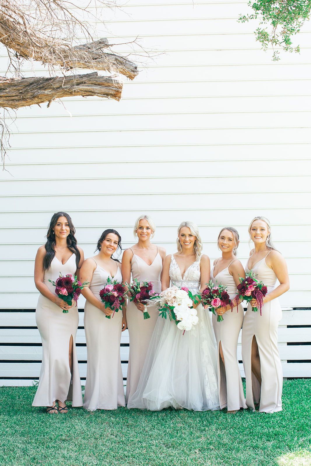 Modern boho wedding on the Mornington Peninsula. Dalywaters Garden Chapel ceremony, reception at Alatonera Restaurant. Photographed by Runaway Hearts. Macy & Sean.