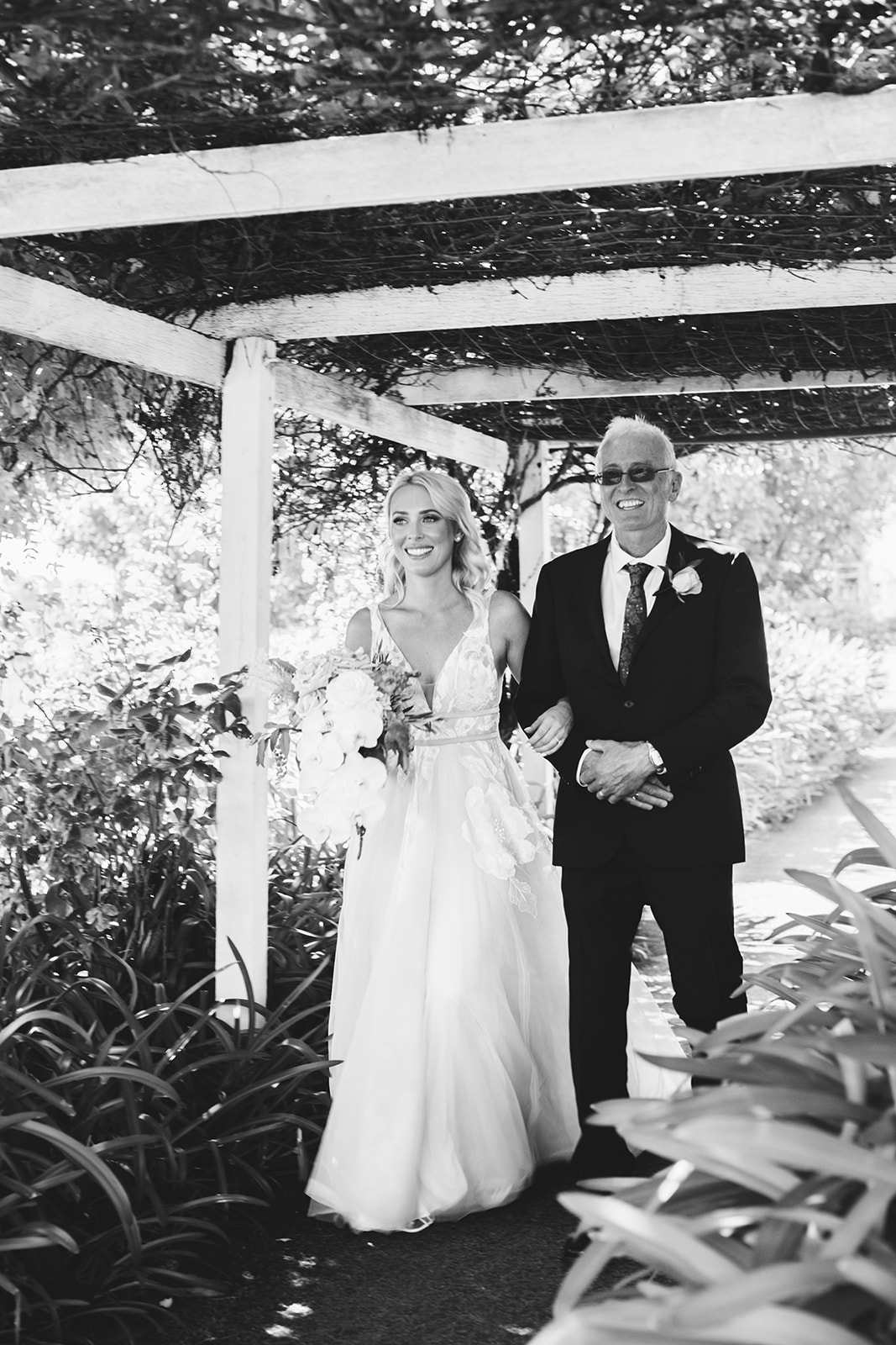 Modern boho wedding on the Mornington Peninsula. Dalywaters Garden Chapel ceremony, reception at Alatonera Restaurant. Photographed by Runaway Hearts. Macy & Sean.