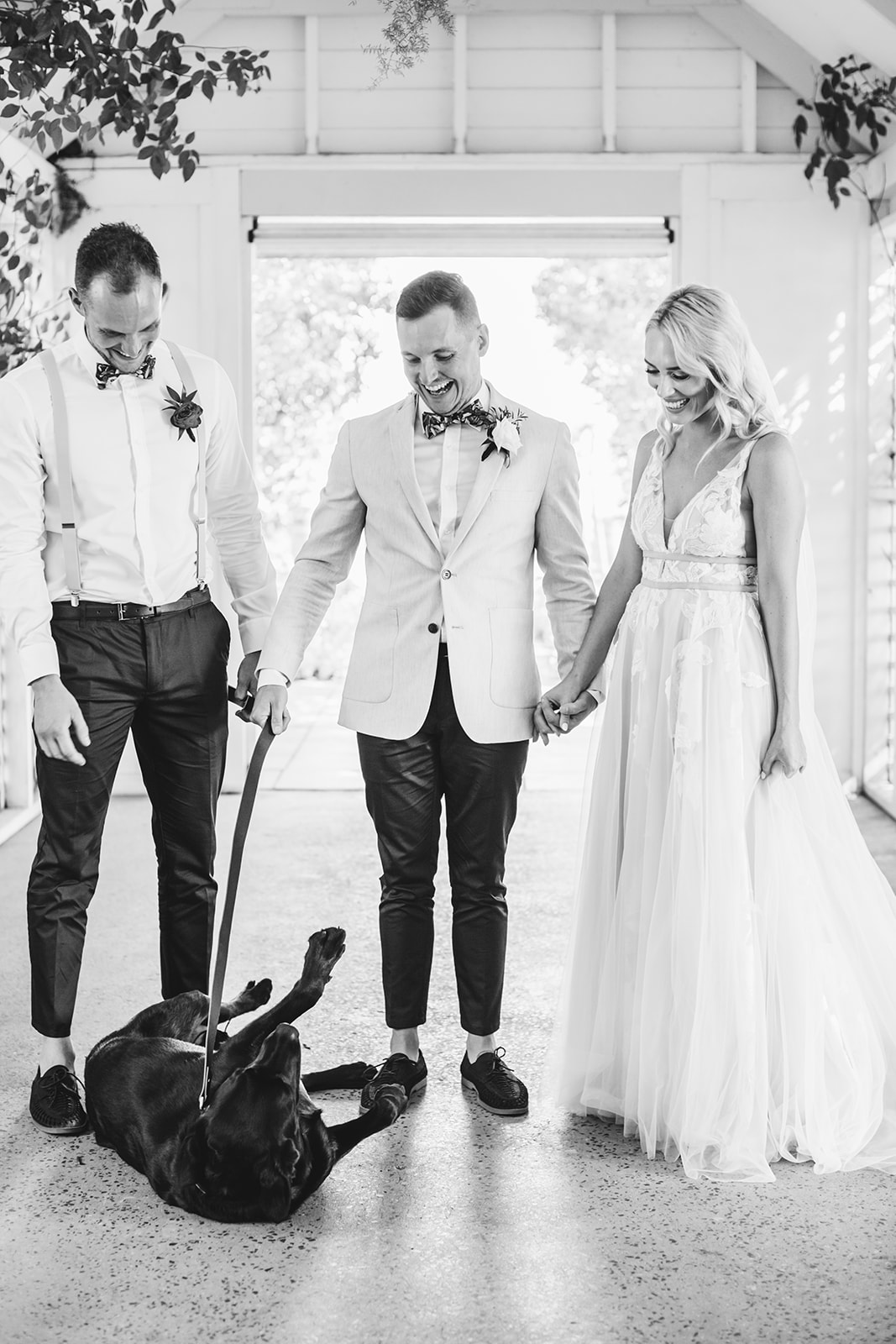 Modern boho wedding on the Mornington Peninsula. Dalywaters Garden Chapel ceremony, reception at Alatonera Restaurant. Photographed by Runaway Hearts. Macy & Sean.