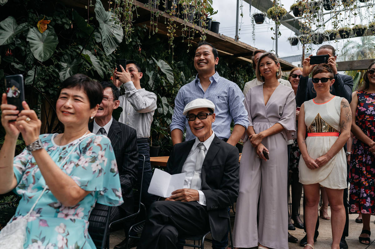 Inner city garden wedding at Glasshaus. Photos by Wren Steiner. Jessie + Tom