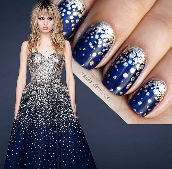 Nailed it: spectacular manicures for your big day Navy and gold nails