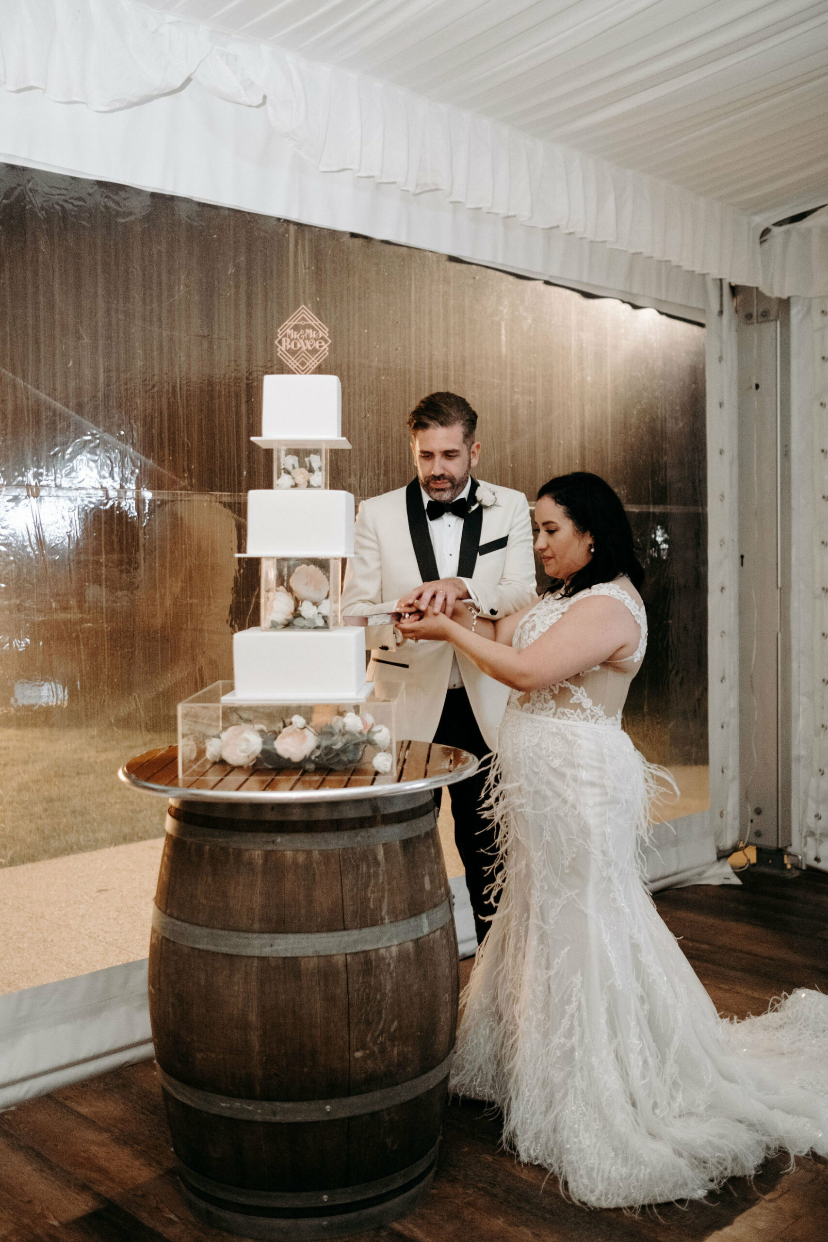 Luxury marquee wedding for Vanessa and Joe at Peterson House Hunter Valley. Planned and styled by Hunter Events NSW. Photographed by Popcorn Photography