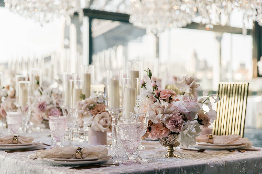 Luxury waterfront wedding styled shoot. Produced by Kate & Co, shot by Inlighten Photography.