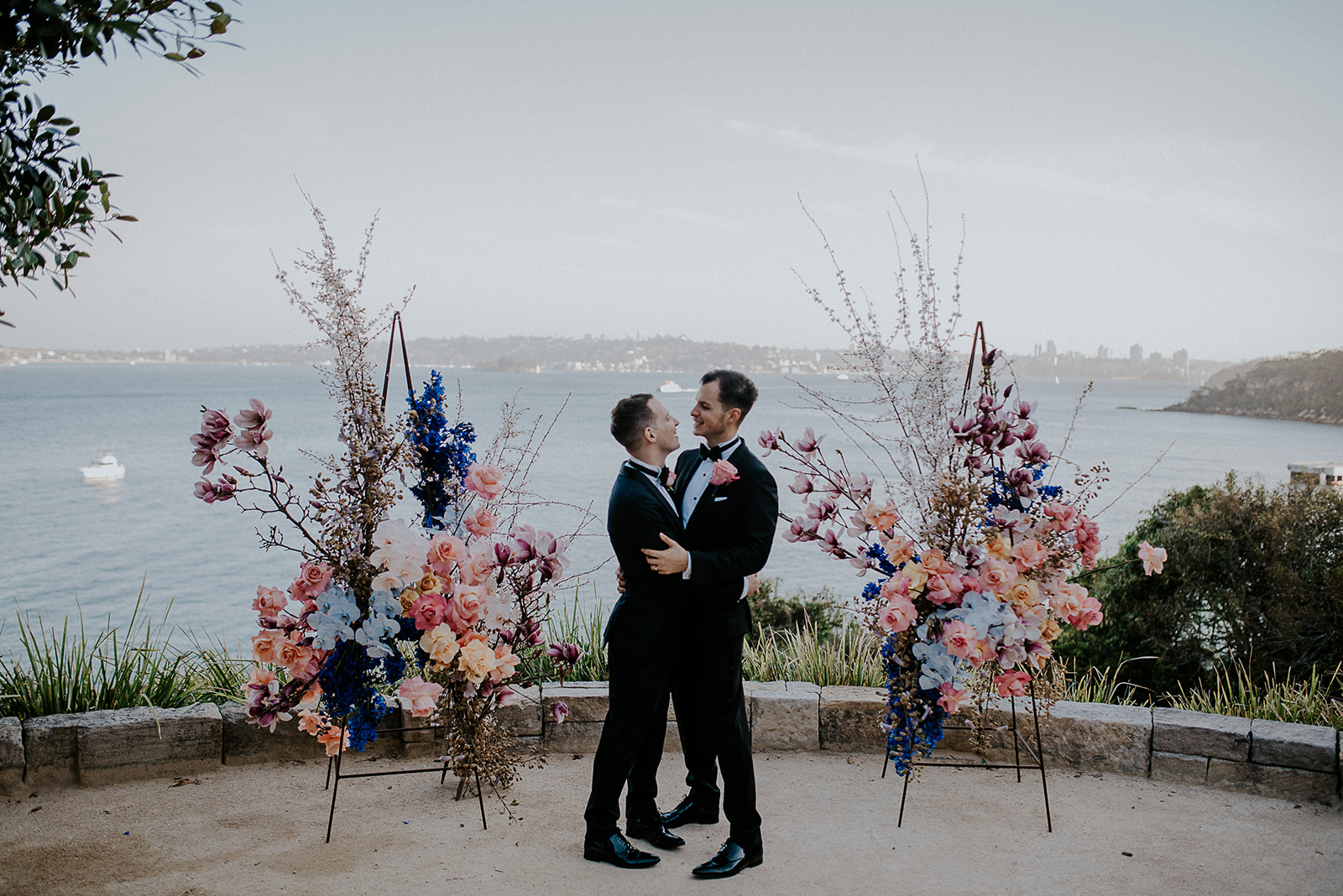 Sergeants Mess seaside wedding couple