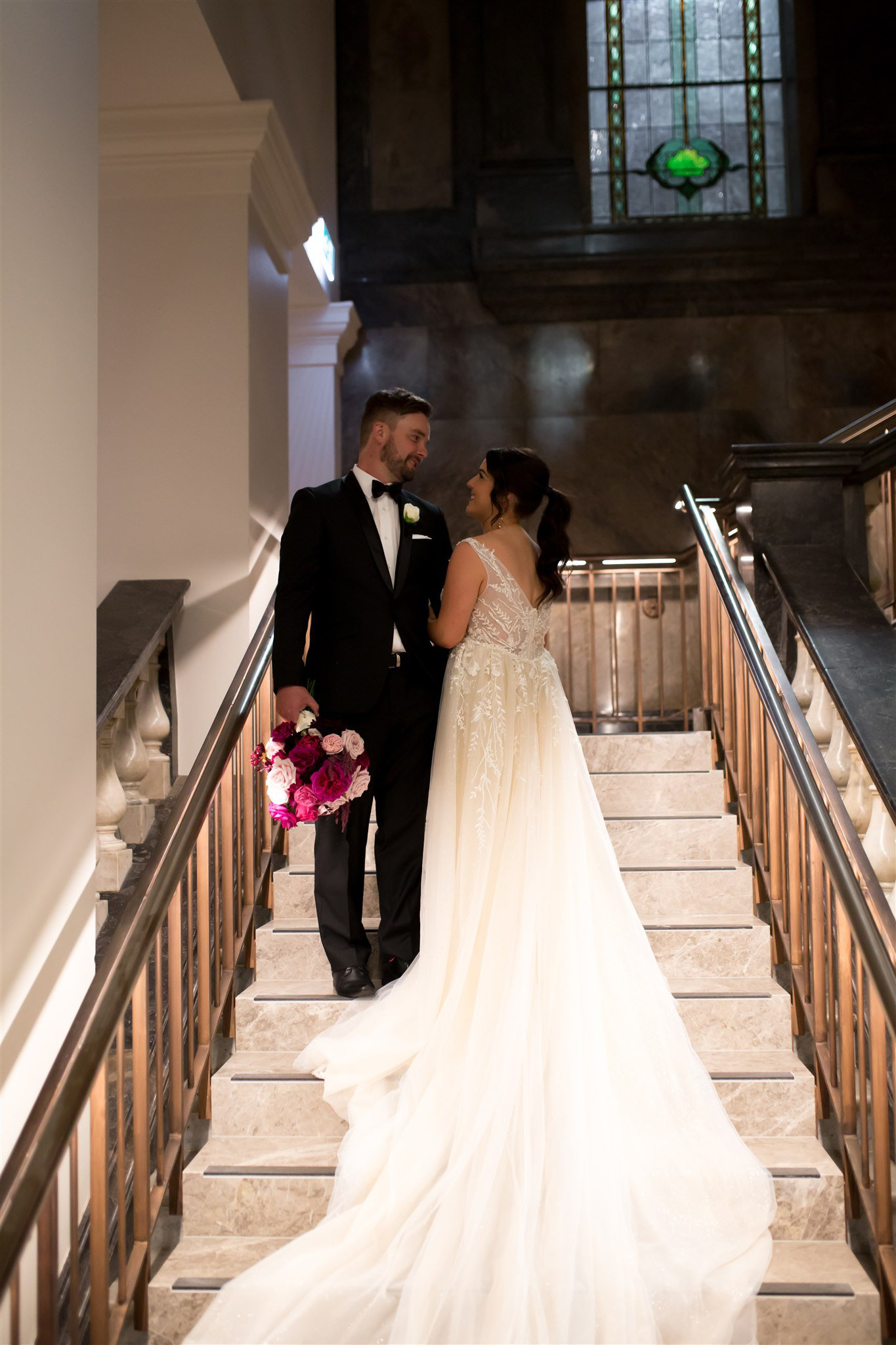 State Library Victoria wedding by Showtime Events. Photos by White Vine Photography. Darcy & Brayden