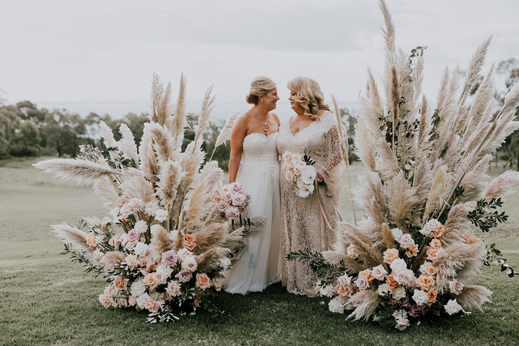 Luxury wedding at Terindah Estate, Bellarine Peninsula. Photos by Ashley K Weddings. Cathi & Jackie.