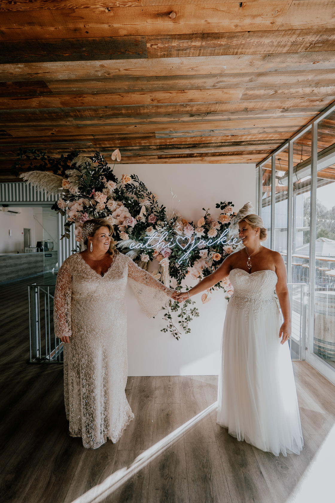 Luxury wedding at Terindah Estate, Bellarine Peninsula. Photos by Ashley K Weddings. Cathi & Jackie.