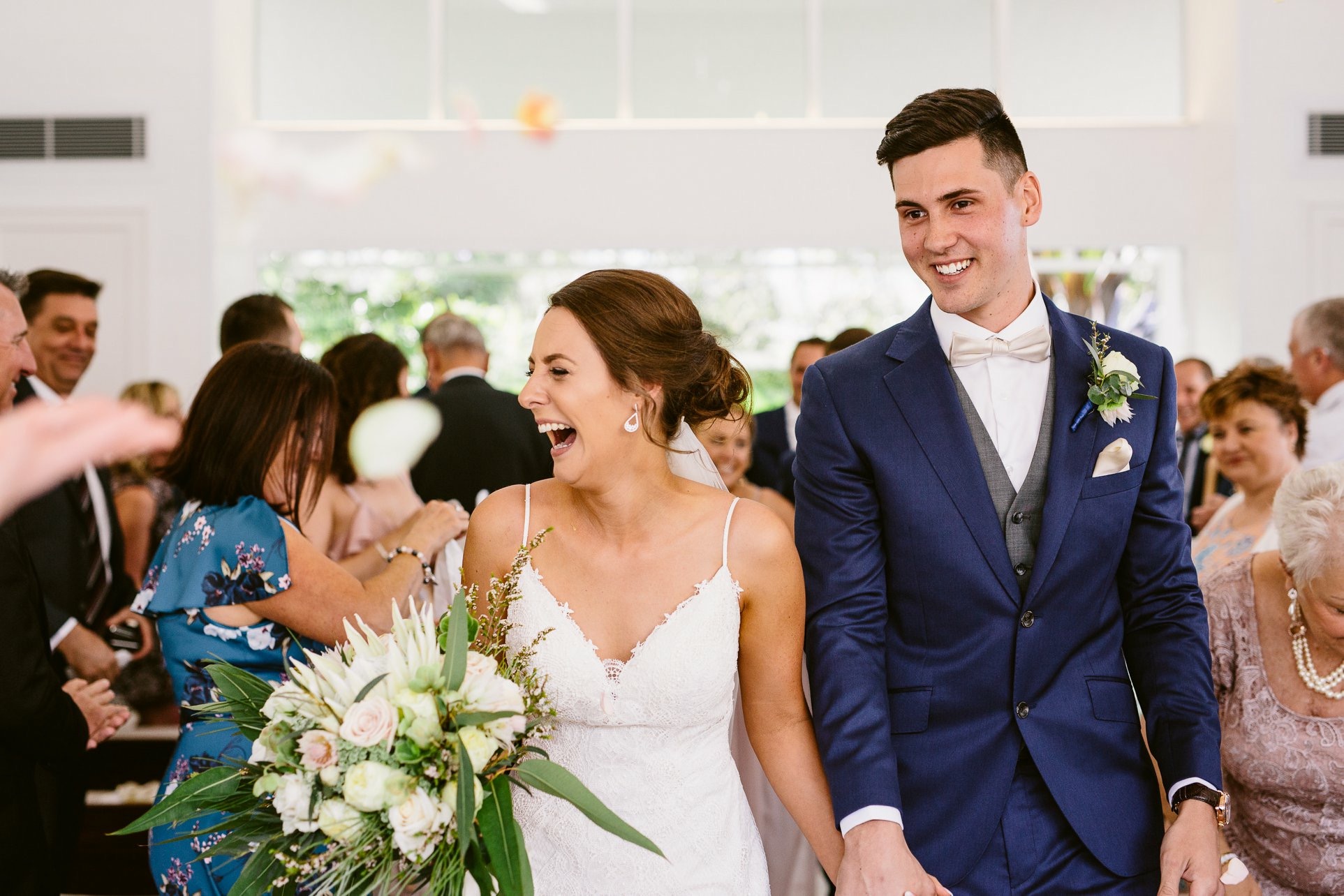 Emergency exit adds to excitement of Emily and Kyle's chapel wedding ...