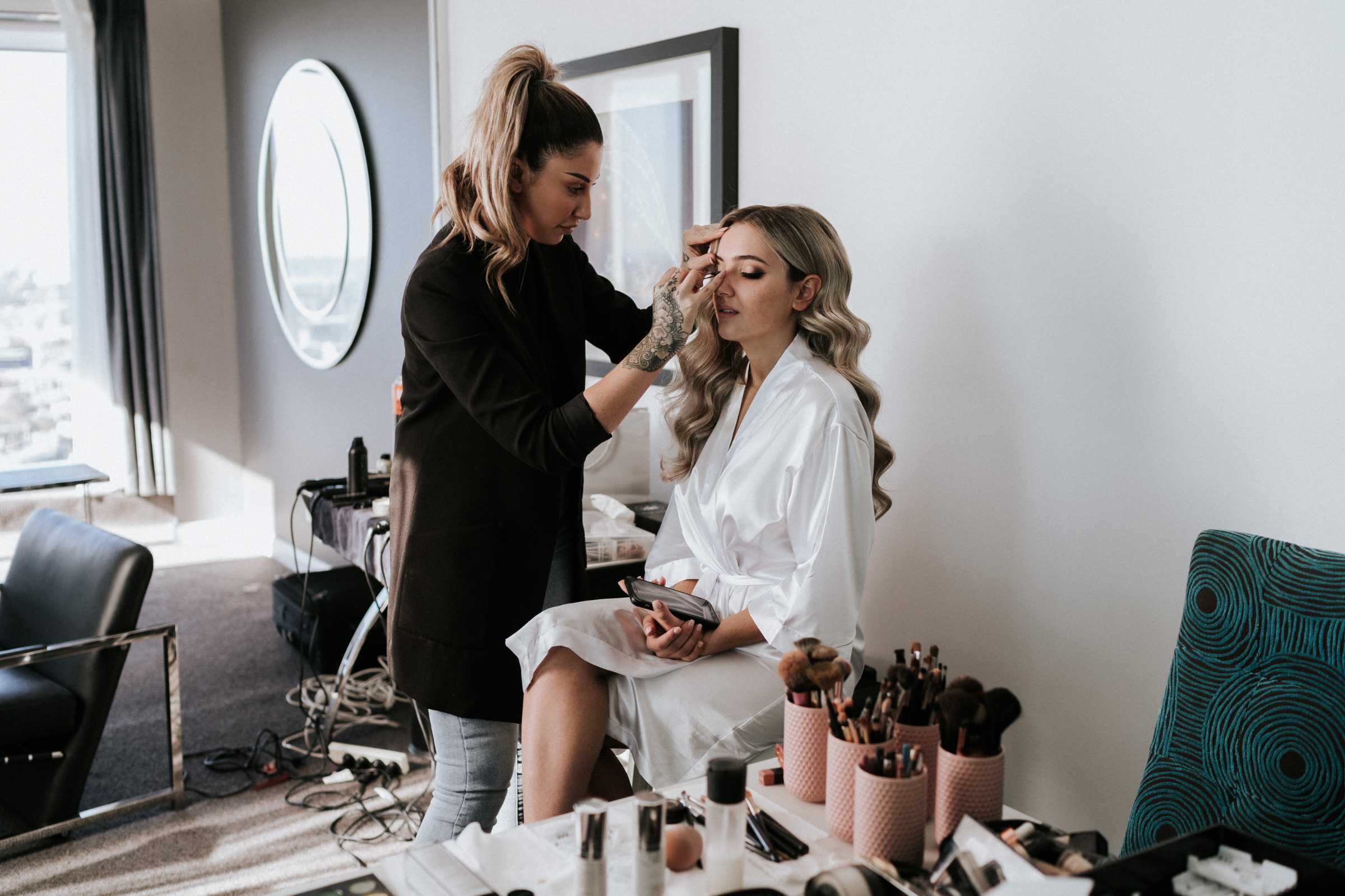 Doltone House Jones Bay Wharf Sydney wedding, Riannon and Mitch, makeup by VDJ Makeup, photo by The Evoke Company