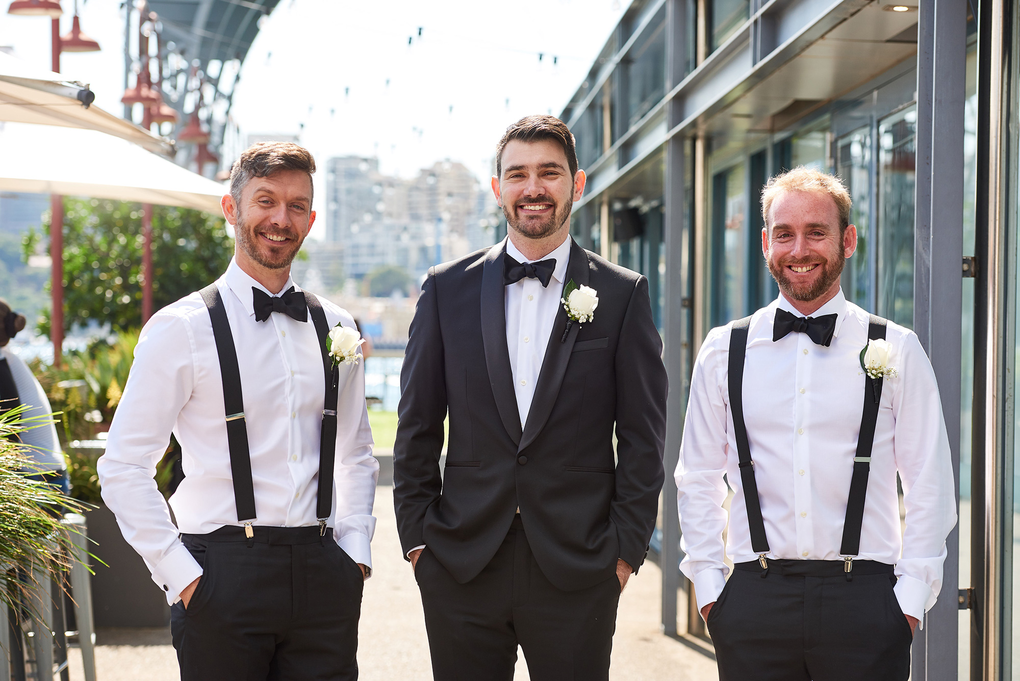 Hine and Cameron's black and white wedding on beautiful Sydney Harbour ...