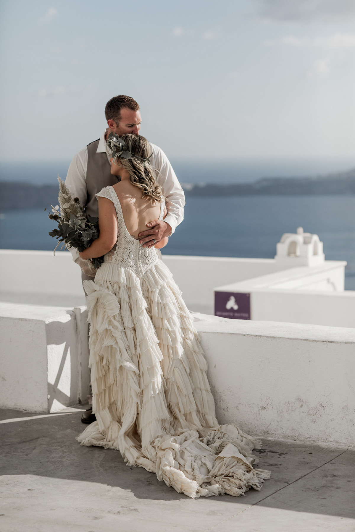 Nicole Michael Santorini Elopement Lilly Red SBS 027