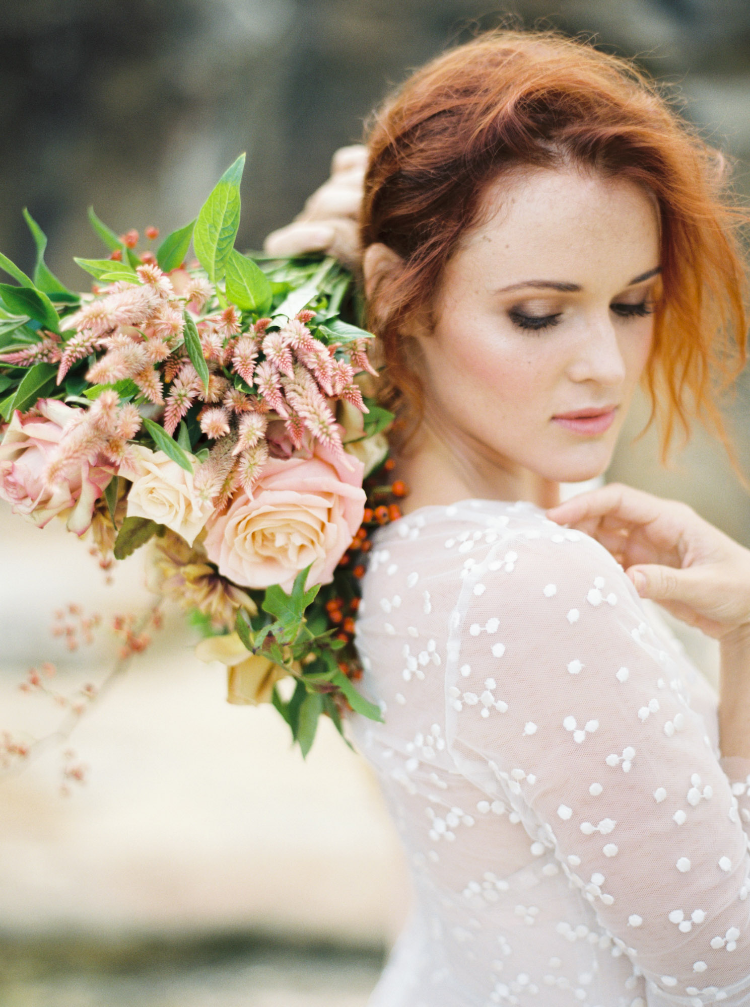 Bridal photoshoot by Central Coast NSW wedding photographer Sheri McMahon, flowers by Trille Floral