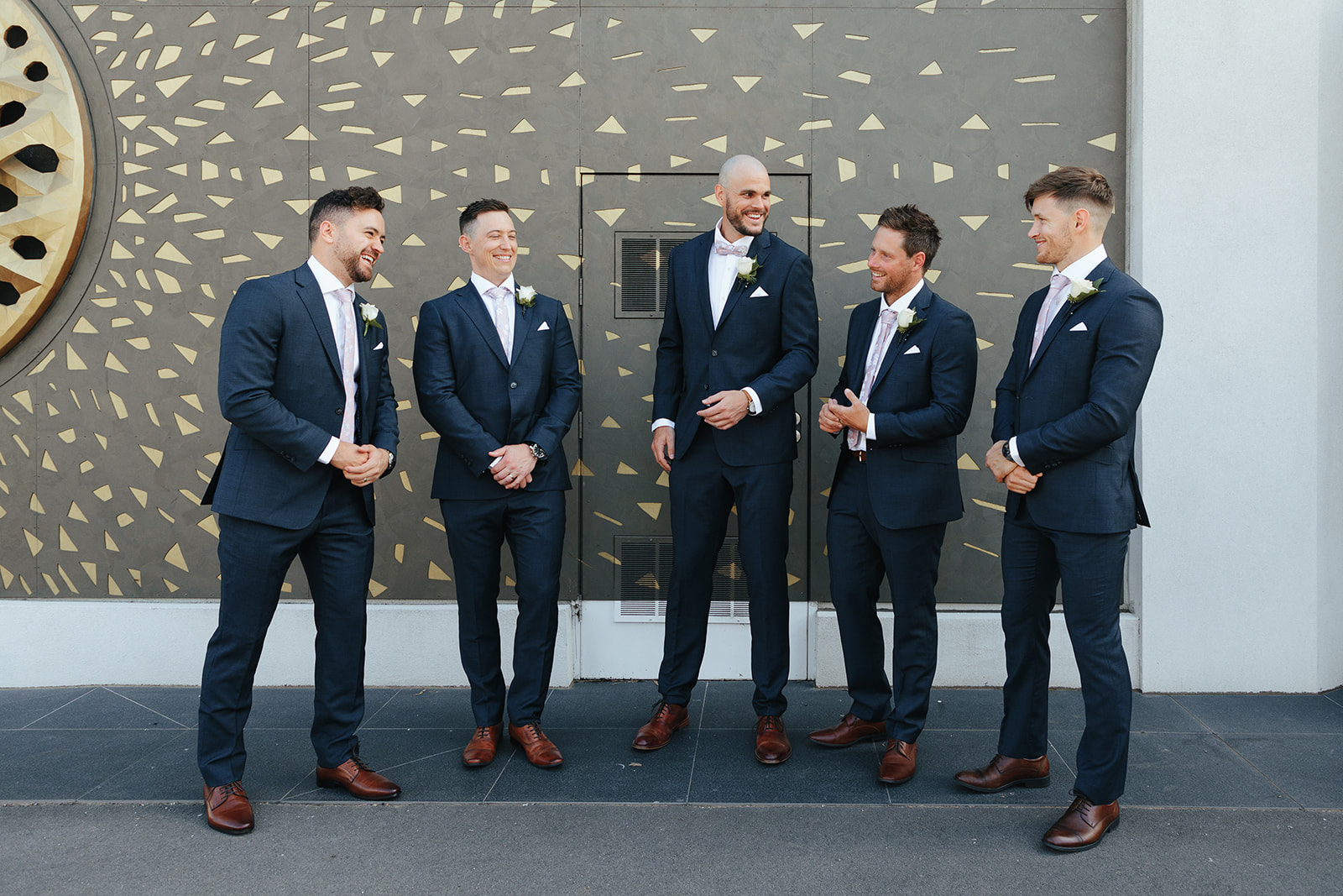 Groom and groomsmen at The Terrace Royal Botanic Gardens Melbourne wedding