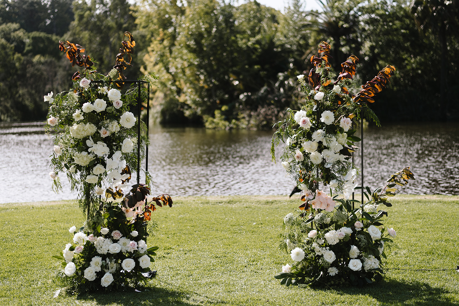 Floral ceremony arch at The Terrace Royal Botantic Gardens Melbourne wedding