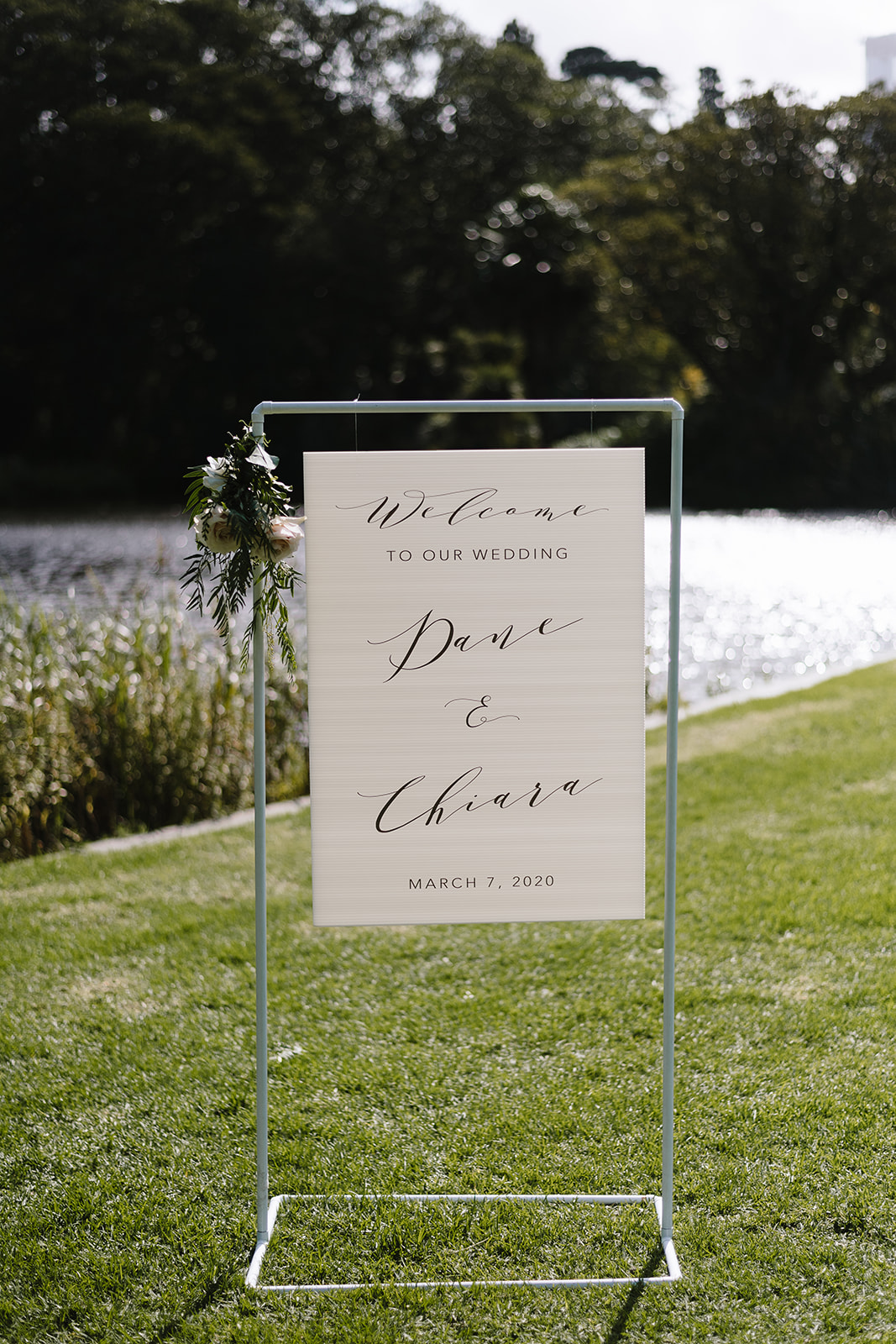 Signage at The Terrace Royal Botanic Gardens Melbourne wedding