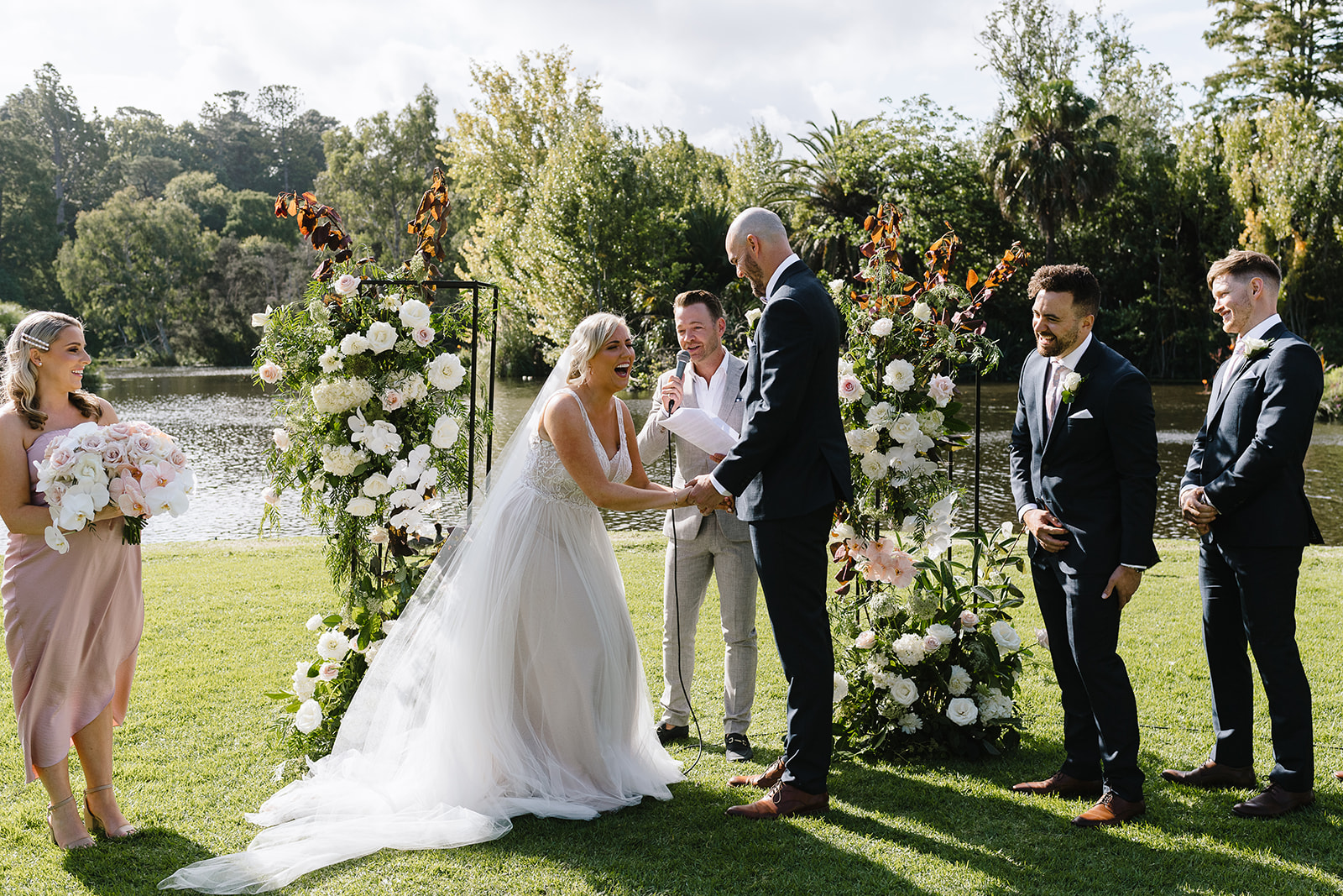 Fun wedding ceremony at The Terrace Royal Botantic Gardens Melbourne wedding