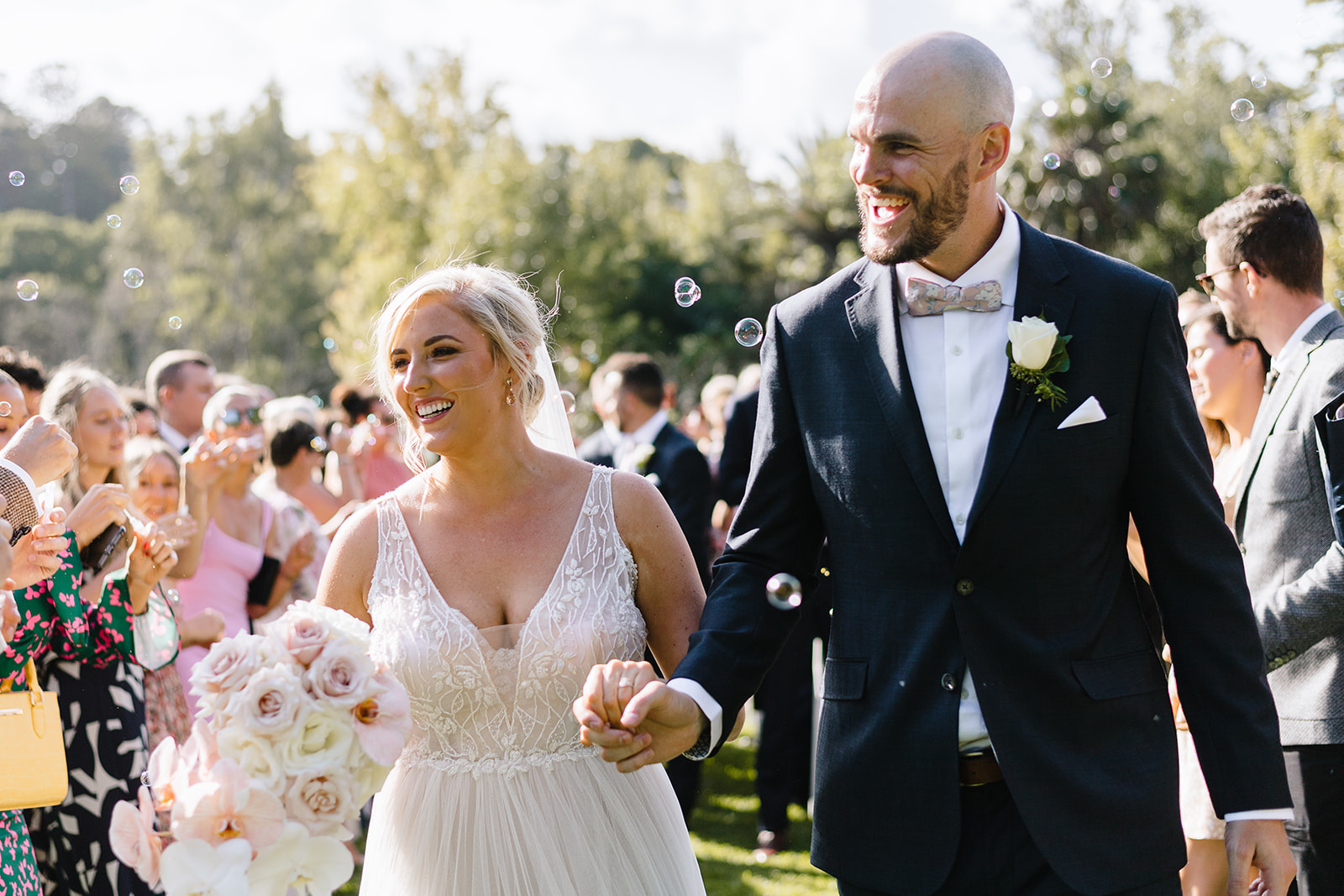 Newlyweds at The Terrace Royal Botanic Gardens Melbourne wedding