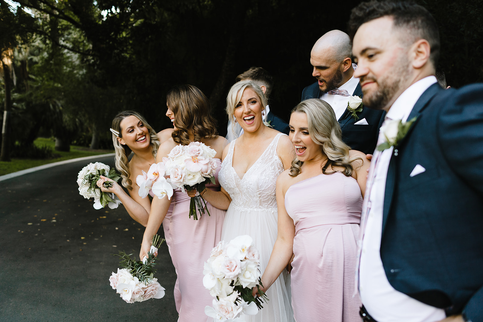 Wedding party at The Terrace Royal Botanic Gardens Melbourne wedding