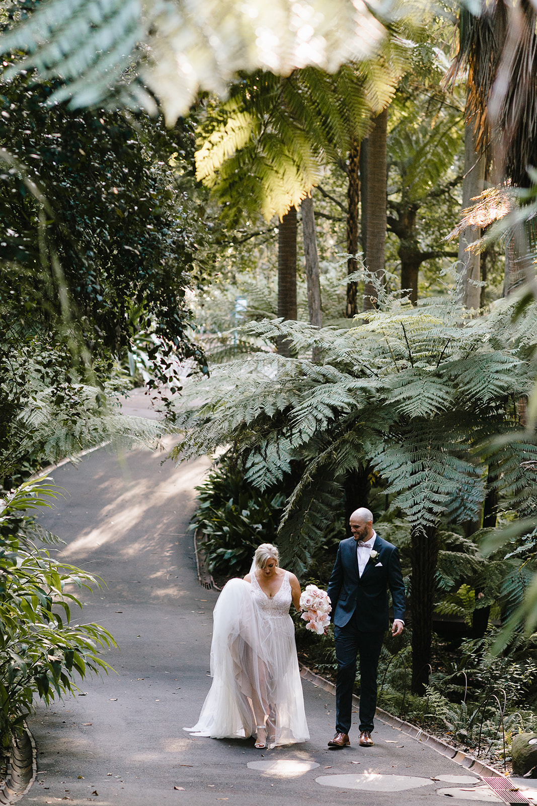 Bridal portraits at The Terrace Royal Botanic Gardens Melbourne wedding
