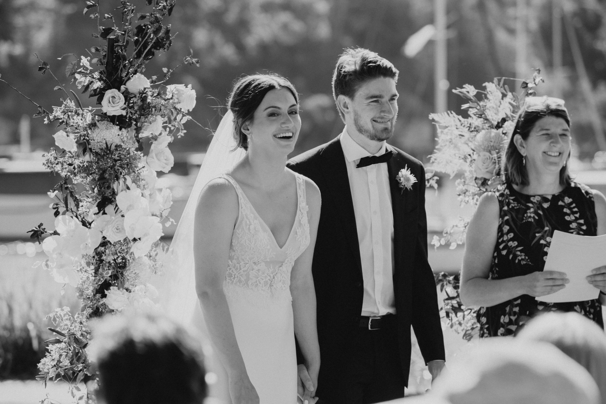 Wedding at Zest Waterfront Venues The Spit, Sydney. Photo by Sam Venn Photography. Georgie & Mitch.