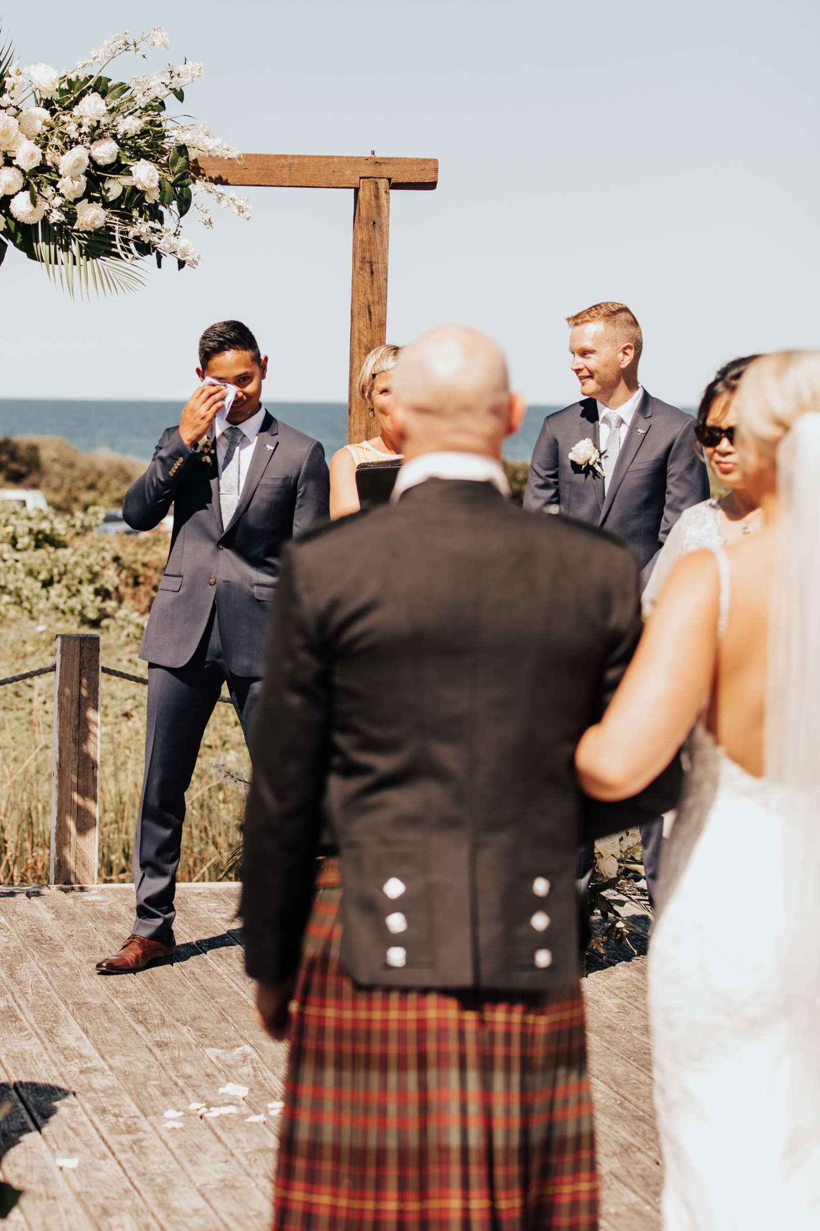 Luxe coastal wedding for Maddi and Dan at Caves Coastal Bar & Bungalows near Newcastle, NSW. Images by Tatiana Rose Photography.